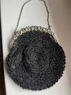 Antieke zilveren beugeltas 13 cm beugel met rozen, Verzenden