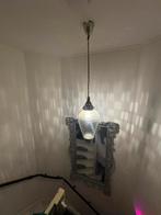 Oosterse hanglamp met glazen kap, Ophalen of Verzenden, Gebruikt, Glas, Minder dan 50 cm
