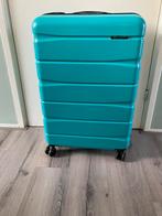 KOFFER FRANKY  L 76 CM MET UITBREIDINGSPLOOI AQUA BLAUW, Sieraden, Tassen en Uiterlijk, Koffers, Ophalen, Hard kunststof, 45 tot 55 cm