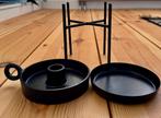 Set van standaard / plateau met kaarsenhouders / kandelaar, Huis en Inrichting, Woonaccessoires | Kandelaars en Kaarsen, Zwart