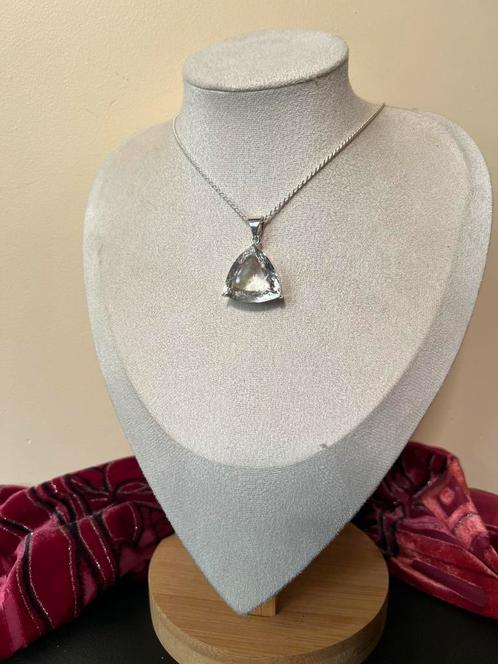 Bergkristal azeztuliet hanger XXL hoge trilling zeldzaam TIP, Sieraden, Tassen en Uiterlijk, Kettingen, Nieuw, Zilver, Met edelsteen