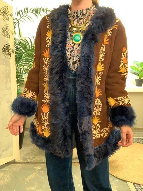 Afghaanse lammy coat M bohemian gevoerde winterjas bontjas, Kleding | Dames, Jassen | Winter, Zo goed als nieuw, Maat 38/40 (M)