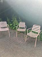 3 ijzeren roze stoelen buitenstoelen stoel metaal, Ophalen, Gebruikt, Metaal