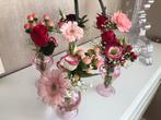 Des Pots glazen vaasjes zgan roze, Huis en Inrichting, Overige kleuren, Ophalen of Verzenden, Minder dan 50 cm, Glas
