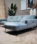 MONTEL Hoekbank met Loungegedeelte - Grijs/Blauw- 260x160, Ophalen, Zo goed als nieuw, Vierpersoons of meer, 250 tot 300 cm