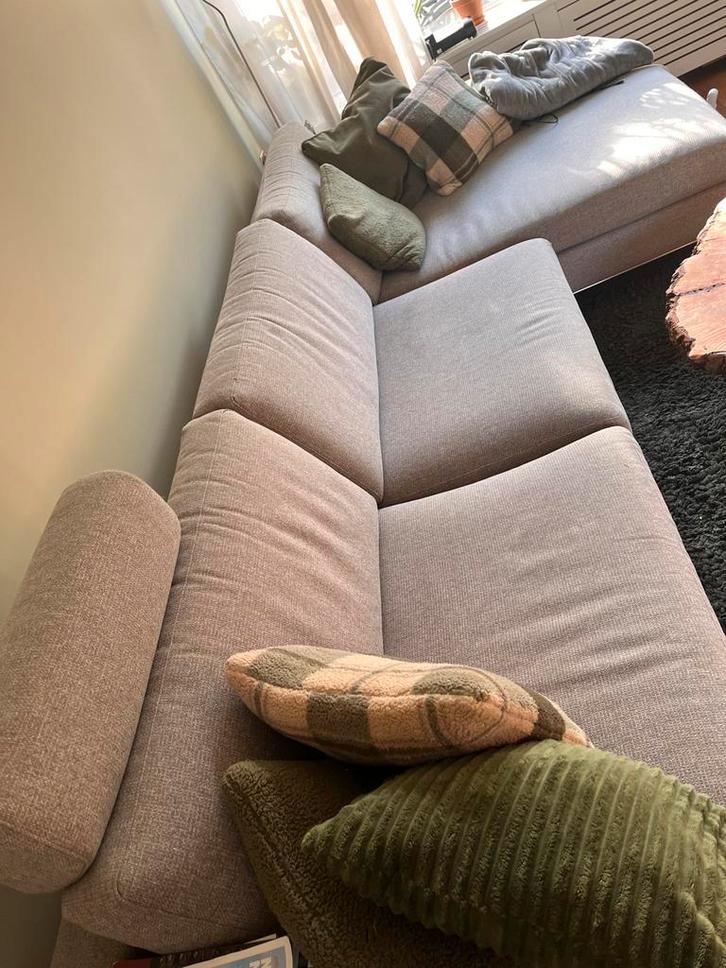 Hoekbank lichtgrijs, Huis en Inrichting, Banken | Sofa's en Chaises Longues, Gebruikt, Vierpersoons of meer, 300 cm of meer, 100 tot 125 cm