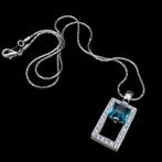 Vintage ketting met turquoisekleurige steen, Ophalen of Verzenden, Overige materialen, Ketting