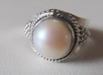 Koopje! Zilveren ring (no 38) met parel, incl verzenden, Verzenden, Dame, Met parel, Zilver