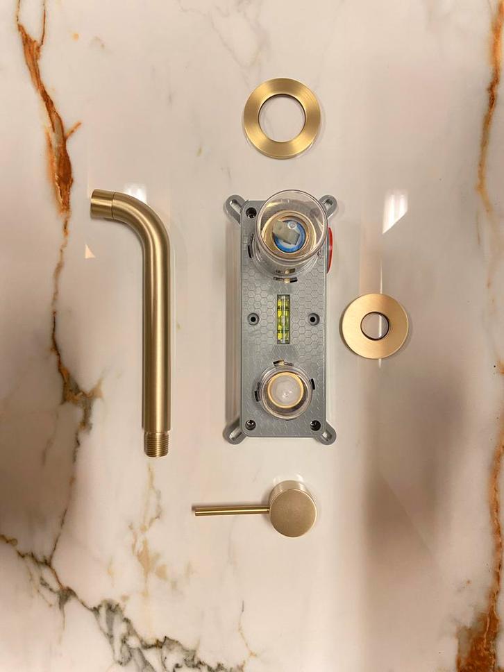 Wastafelkraan inbouw goud, Doe-het-zelf en Verbouw, Sanitair, Nieuw, Kraan, Ophalen of Verzenden