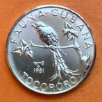 Cuba 5 peso’s 1981 BU zilver Fauna Tocororo, Postzegels en Munten, Munten | Amerika, Ophalen of Verzenden, Midden-Amerika, Zilver