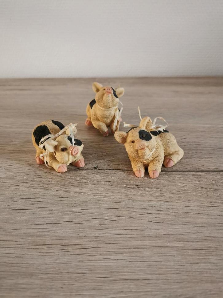 Varkens met koeienvlek (set), Verzamelen, Beelden en Beeldjes, Zo goed als nieuw, Dier, Ophalen of Verzenden