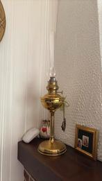 Prachtige antieke olielamp gedetailleerde koper afwerking, Antiek en Kunst, Ophalen of Verzenden