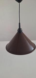 Vintage HEMA emaille hanglamp bruin, Gebruikt, Vintage, Ophalen of Verzenden, Metaal