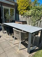 Tuintafel 240 cm met 6 stoelen, Ophalen, Zo goed als nieuw, Rechthoekig, Aluminium