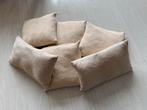 6 Beige Kussens - Bank/Sierkussens, Ophalen of Verzenden, Zo goed als nieuw, Beige, Vierkant