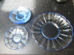 Retro vintage gebak set Saksenglas Walther uranium glas, Ophalen of Verzenden, Huis en Inrichting