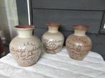 3 x brocante vazen - vaas Gefeliciteerd - relatiegeschenk, Ophalen of Verzenden