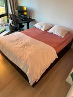 TWEEPERSOONS BED BRIMNES met opberglades 140200 cm, Ophalen, Zwart, Tweepersoons, 140 cm