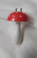 Oude BROCANTE Franse  kunstof paddestoel punnik-klos, Ophalen of Verzenden