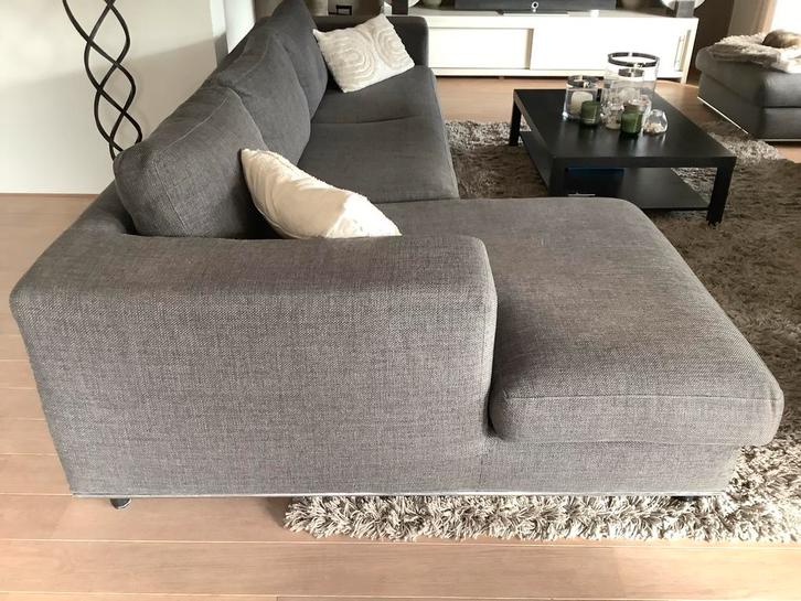 Goossens Lucca Loungebank - ZGAN   nu met gratis Hocker!, Huis en Inrichting, Banken | Complete zithoeken, Zo goed als nieuw, Stof