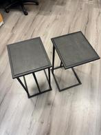 2 Moderne Nachtkastjes, 45 tot 60 cm, Minder dan 55 cm, Metaal of Aluminium, Vierkant