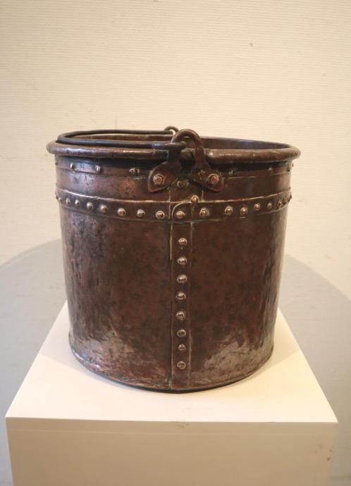 Antieke koperen nagelemmer, blokkenbak, Antiek en Kunst, Antiek | Koper en Brons, Koper, Ophalen of Verzenden