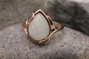 zilveren ring goud verguld met opaal steen