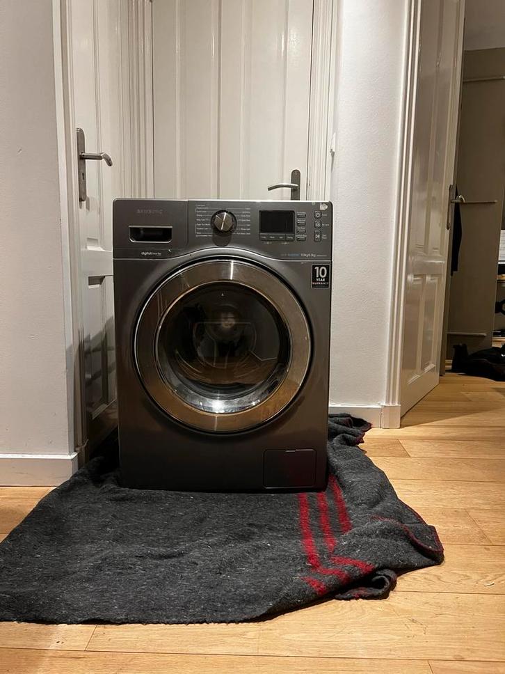 Samsung WD906U4SAGD was droogcombinatie, Witgoed en Apparatuur, Wasmachines, Gebruikt, Voorlader, 8 tot 10 kg, 85 tot 90 cm, 1200 tot 1600 toeren