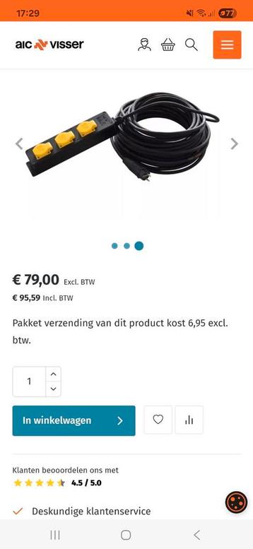 Verlengsnoer 3-voudig * IP54 * 25m  beschikbaar voor biedingen