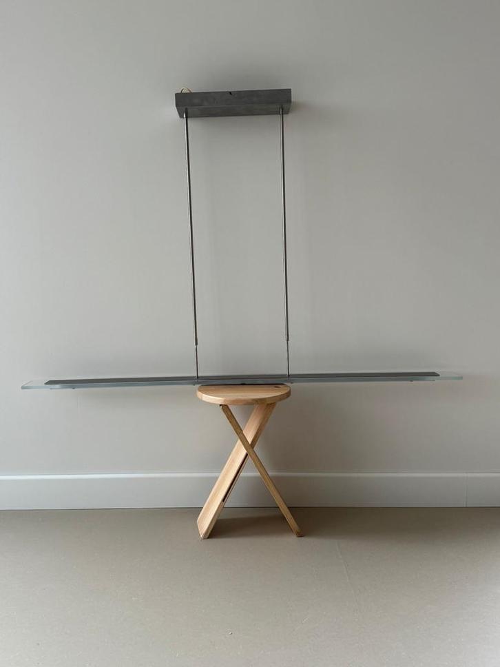 Moderne hanglamp met glazen plaat steinhauer, Huis en Inrichting, Lampen | Hanglampen, Zo goed als nieuw, Minder dan 50 cm, Glas