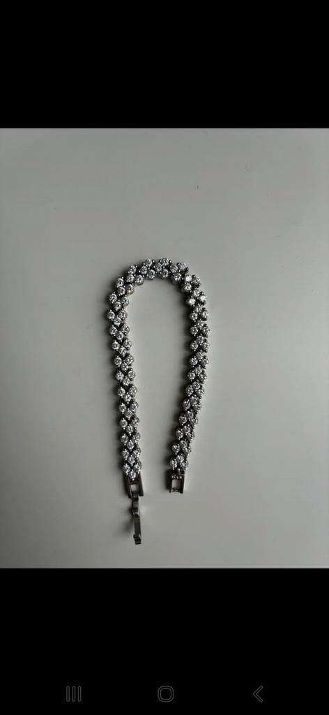 Zilveren armband met zirkonia's 925 zilver gehalte!, Sieraden, Tassen en Uiterlijk, Armbanden, Zo goed als nieuw, Zilver, Zilver