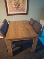 Houten eethoek met 4 stoelen, Huis en Inrichting, Complete eetkamers, Ophalen, Gebruikt, Modern, Minder dan 4 stoelen