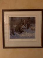 Prent van een Vos in Winterlandschap, Antiek en Kunst, Kunst | Schilderijen | Klassiek, Ophalen of Verzenden