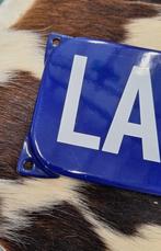 Authentiek en origineel emaille bord LANGCAT E.D.L., Reclamebord, Gebruikt, ., Ophalen of Verzenden