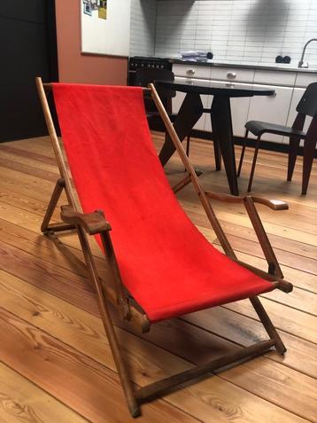 Ligstoel tuinstoel antiek strandstoel beschikbaar voor biedingen
