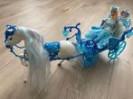 Paard met koets voor pop (Barbie maat), Ophalen, Zo goed als nieuw, Barbie