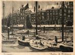Jan Zwerver - Ets - Rijstuin te Rotterdam - Gesigneerd, Antiek en Kunst, Ophalen of Verzenden