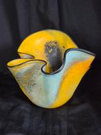 Veelkleurige glazen vaas wave IOAN NEMTOI gesigneerd, Overige kleuren, Ophalen of Verzenden, Minder dan 50 cm, Glas