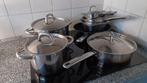 Pannenset RVS - Gebruikt, Huis en Inrichting, Keuken | Potten en Pannen, Ophalen, Gebruikt, Pannenset, Rvs