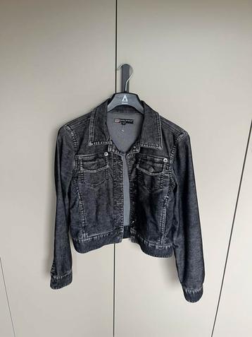 Zwart grijs ribcord corduroy jasje jacket jack maat M beschikbaar voor biedingen