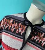 Vintage originele jaren 70 jurk zwart/rood maat 40, Kleding | Dames, Jurken, Maat 38/40 (M), Verzenden, Vintage, Knielengte