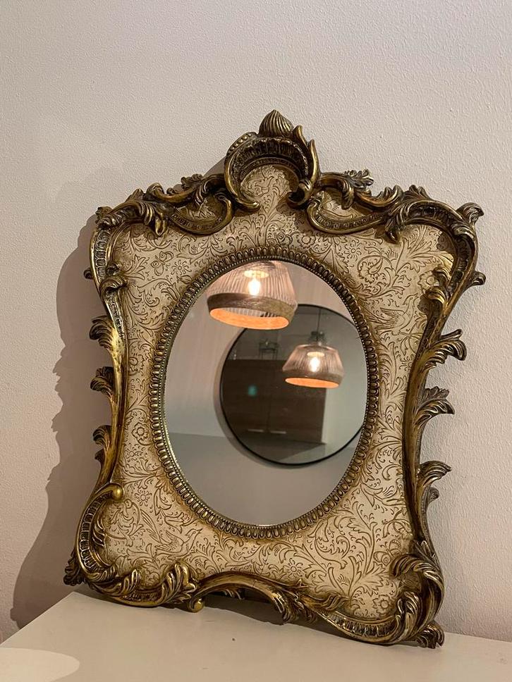 Ovale Spiegel Antieke Stijl, Antiek en Kunst, Antiek | Spiegels, Minder dan 50 cm, Minder dan 100 cm, Ovaal, Ophalen of Verzenden