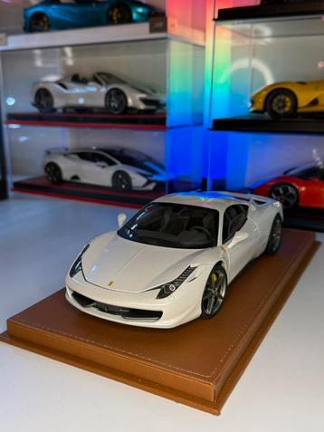 Ferrari 458 pearl white F. Alonso 1/18 hot wheels elite beschikbaar voor biedingen