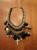 MADELEINE zwarte opvallende ketting- UNIEK, Sieraden, Tassen en Uiterlijk, Kettingen, Overige materialen, Verstelbaar, Zwart, Nieuw