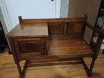 Antiek Telefoonbankje Eikenhout - 124cm Breed, Ophalen