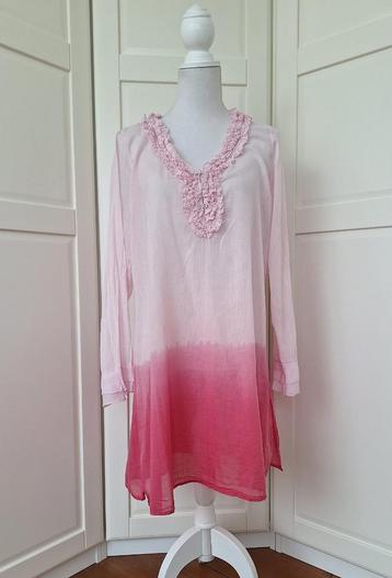 DIDI roze degradé longsleeve tuniek blouse jurk, maat XL beschikbaar voor biedingen