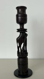 Afrikaanse Kandelaar ebbenhout met giraffe, Antiek en Kunst, Ophalen of Verzenden