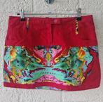 Rood mini rokje met gekleurde print van coline maat M, Ophalen of Verzenden, Maat 38/40 (M), Rood, Boven de knie