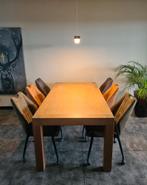Complete set Eettafel salontafel Tafel Tv meubel izgst eiken, Ophalen of Verzenden, Zo goed als nieuw, 4 tot 6 stoelen