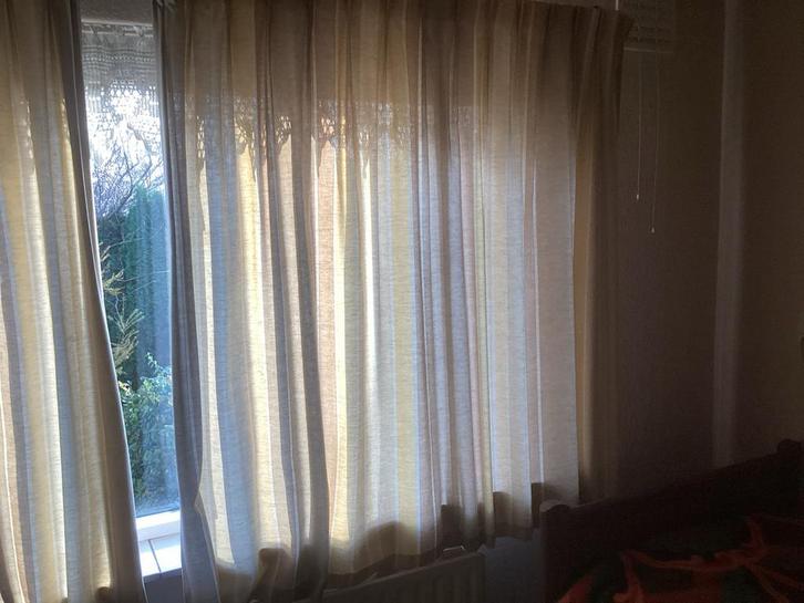 Gestreepte overgordijnen - 2 stuks - 150x170 cm, Huis en Inrichting, Stoffering | Gordijnen en Lamellen, Zo goed als nieuw, 150 tot 200 cm